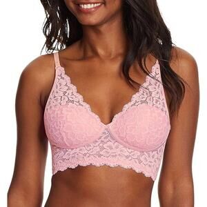 Maidenform Womens Lightly Lined Convertible Lace Bralette Ballerina Slipper 36B